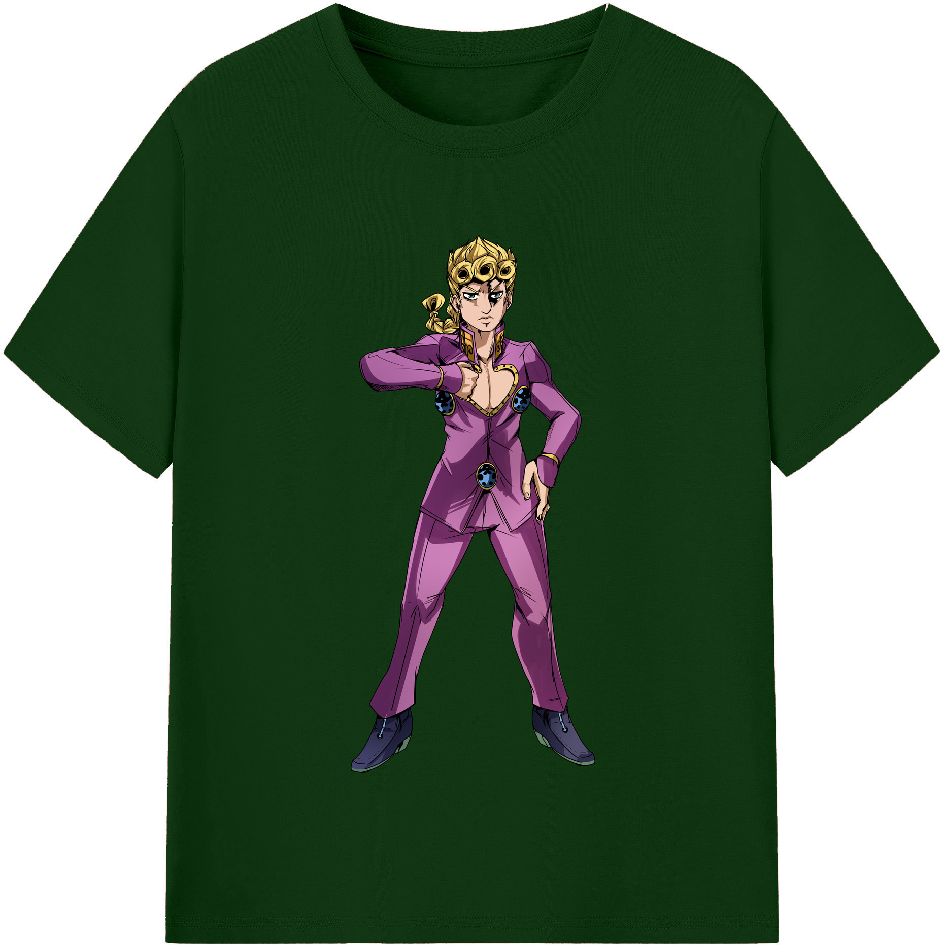 （画像用） ジョジョの奇妙な冒険 ジョルノ?ジョバァーナ JoJo's Bizarre Adventure Giorno Giovanna 綿100％半袖Tシャツ（フロントプリント）